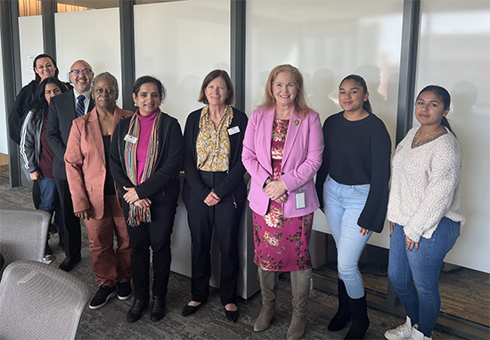 Assemblymember Pellerin standing with staff and members from West Valley Community Services