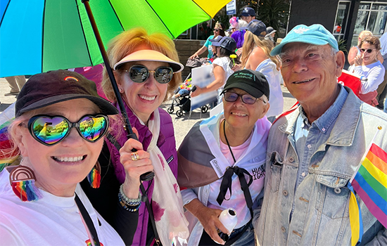 Assemblymember Pellerin standing with community leaders at Santa Cruz Pride