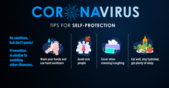 Coronavirus: Tips for Self-Protection. Be cautious, but don't panic! Prevention is similar to avoiding other illnesses.