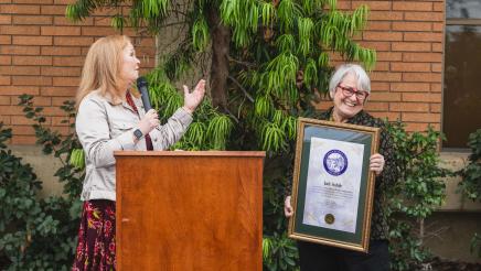 Assemblymember Gail Pellerin with Judy Stabile