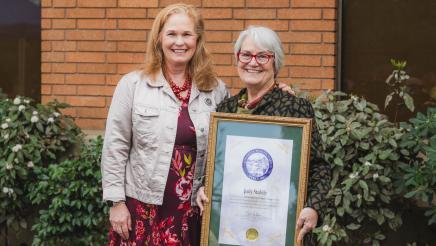 Assemblymember Gail Pellerin with Judy Stabile