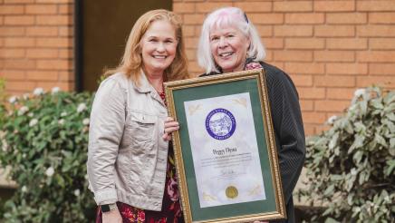 Assemblymember Gail Pellerin with Peggy Flynn