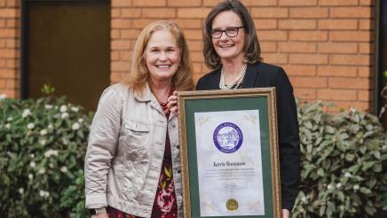 Assemblymember Gail Pellerin with Kerrie Romanow