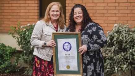 Assemblymember Gail Pellerin with Kim Noll